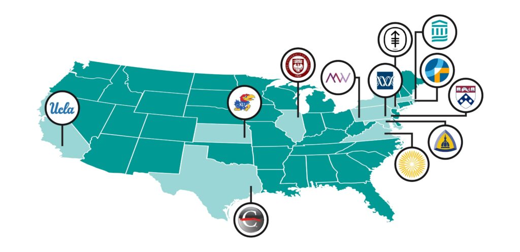 map of research institutions